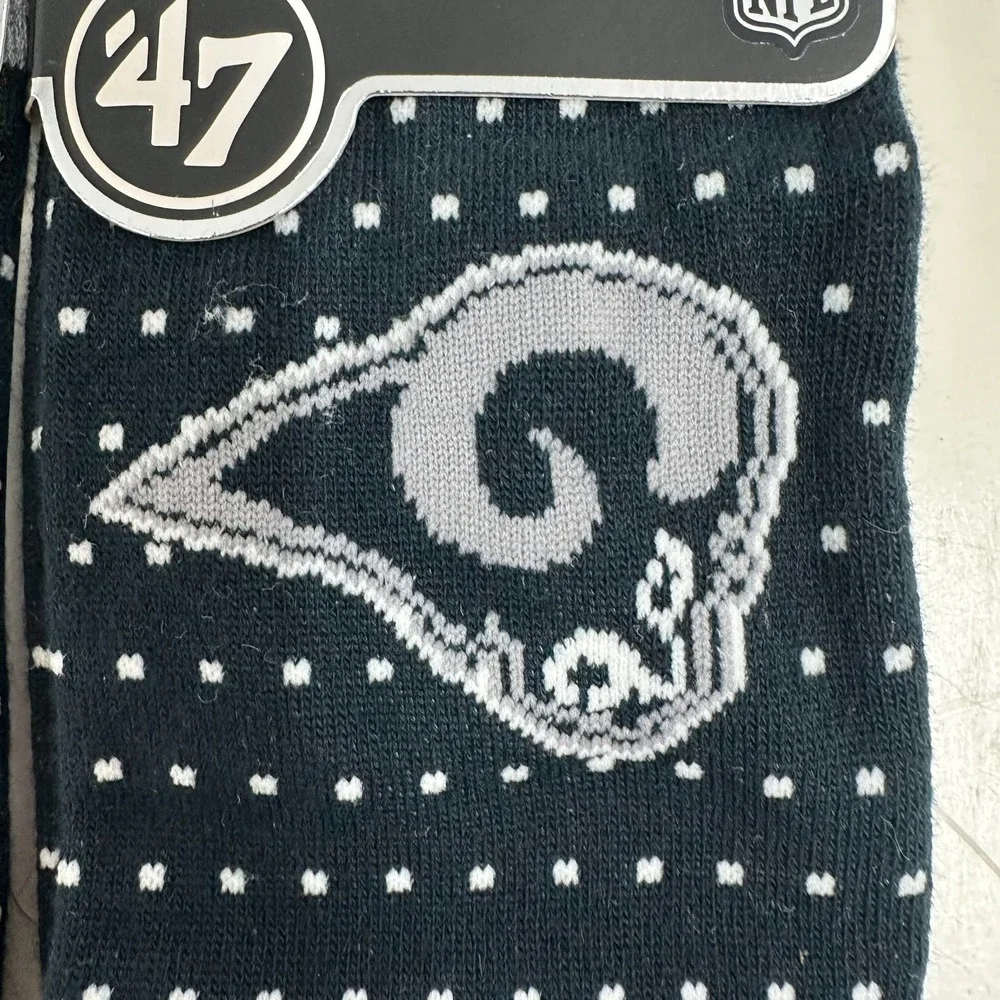 Lot Of 2 47 Brand NFL Los Angeles Rams Crew Socks Multicolor Size Large‎ NWT